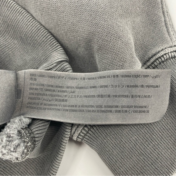 Abercrombie Fitch Sweatshirt Mens Large Gray Oversized Fleece Funnel Neck Casual - Picture 5 of 10